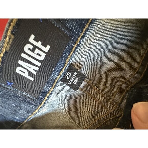 Paige Jeans Womens 28 Straight Leg Denim Dark Wash Ankle Length Mid Rise - Picture 6 of 11